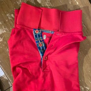 Red golf polo